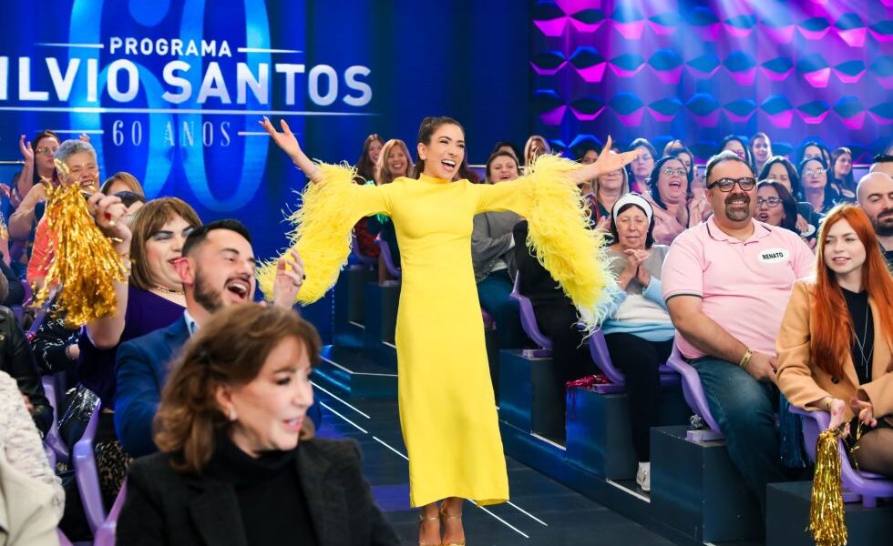 Patricia Abravanel no “Programa Silvio Santos” (Créditos: Gabriel Cardoso/ SBT)