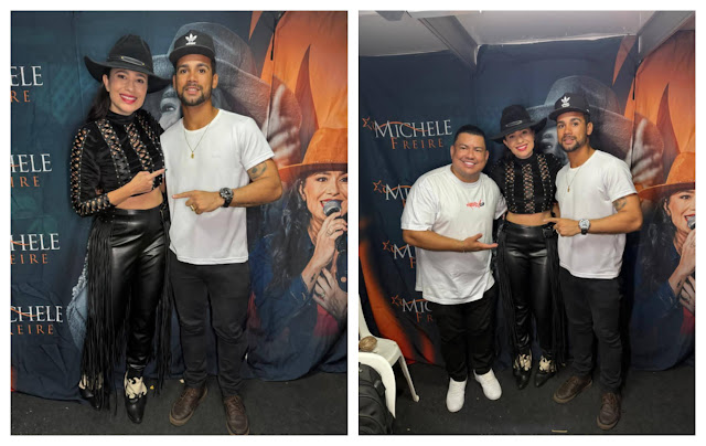 Na Foto Amigos da Cantora o Influenciador Thiago Capixaba, Emissora Guarapari ES Acontece Júnior Reis e a Cantora Michele Freire - Reprodução Instagram/Divulgação